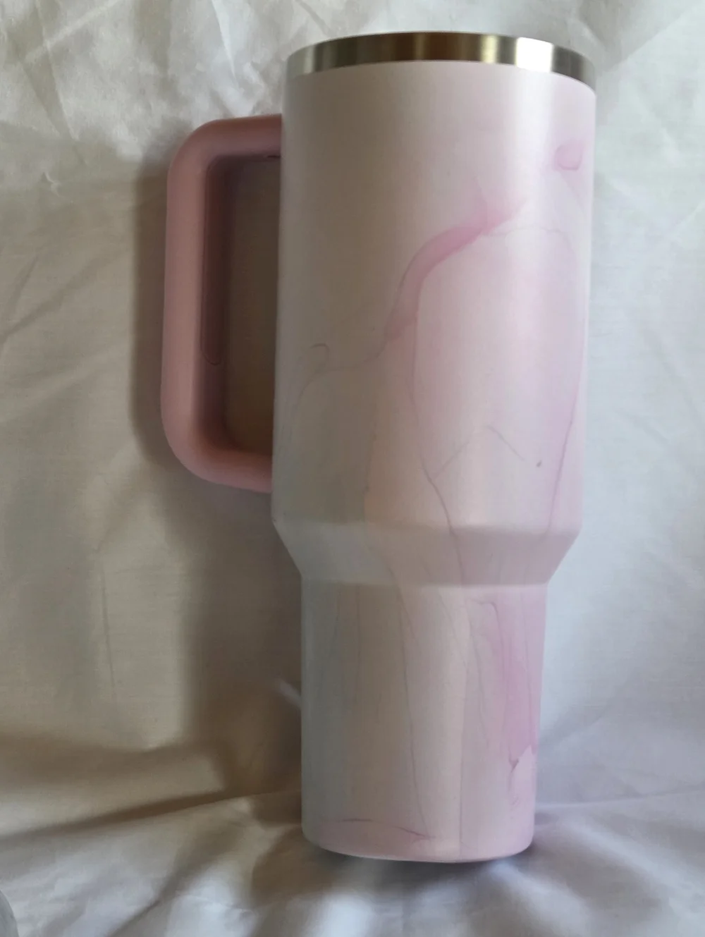 Stanley 40oz. Pink Marble Insulated Travel Mug with Handle and Straw - Picture 9 of 16